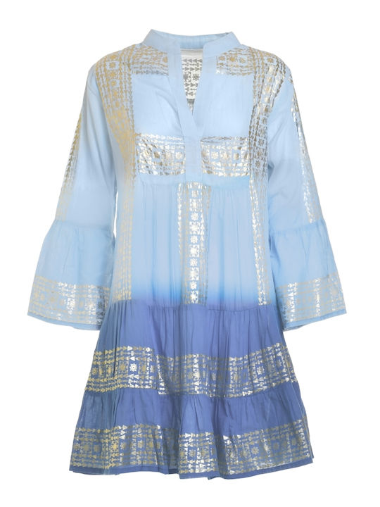 Ble Resort Collection Damenbademode Kaftan Paraliá Blau