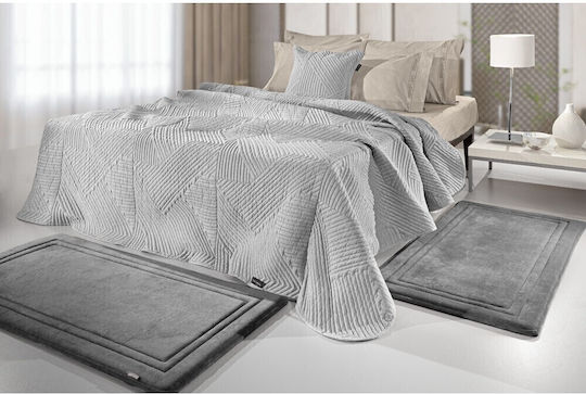 Guy Laroche Softy Σετ Χαλιά Κρεβατοκάμαρας Βελουτέ Charcoal 1176086122006 3τμχ