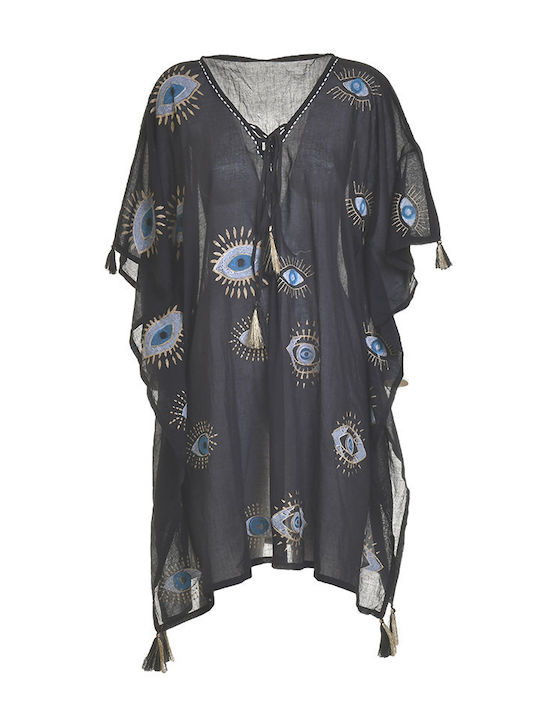 Ble Resort Collection Damenbademode Kaftan Paralia Schwarz