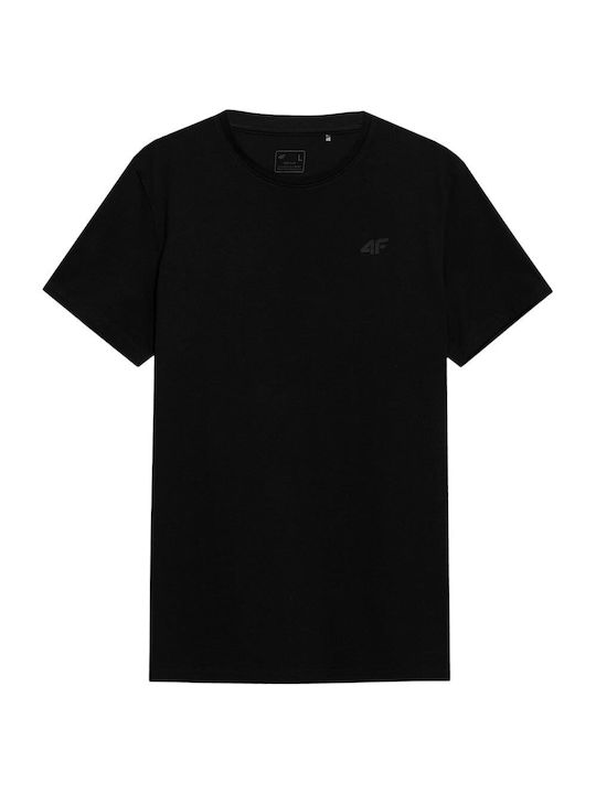 4F T-shirt Bărbătesc cu Mânecă Scurtă Negru