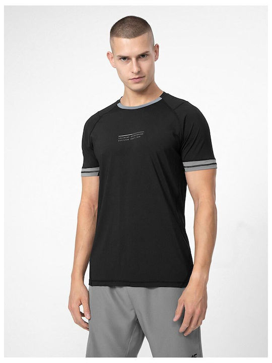 4F Herren Sport T-Shirt Kurzarm Schwarz