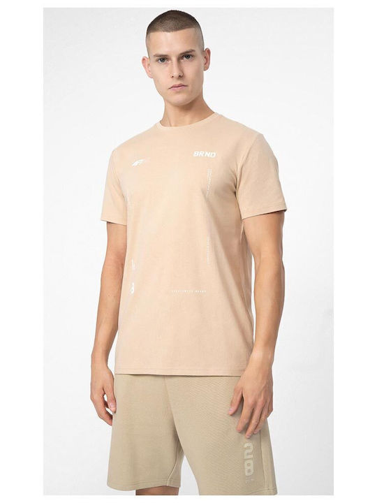 4F Men's Short Sleeve T-shirt Beige