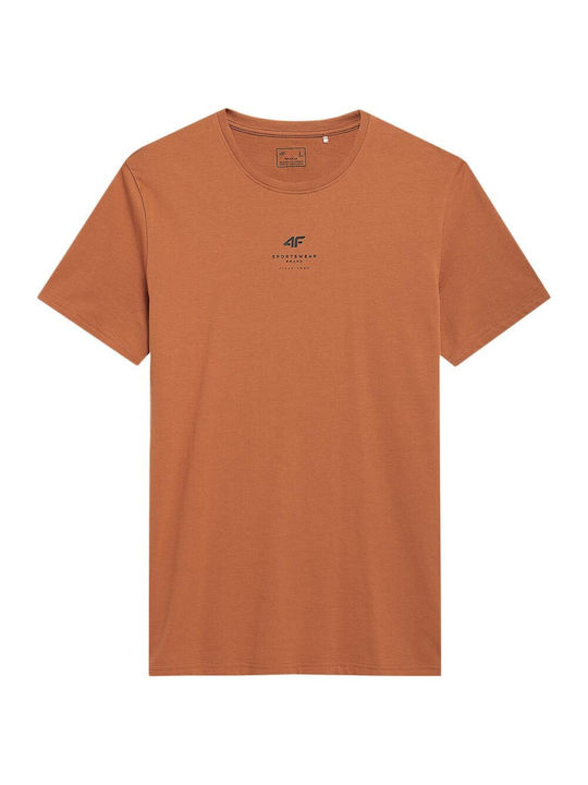 4F Men's Short Sleeve T-shirt Brown