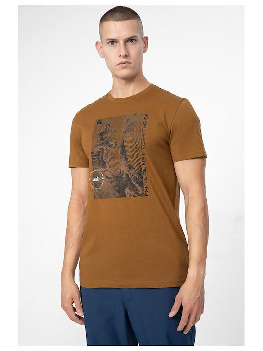 4F Men's Short Sleeve T-shirt Brown