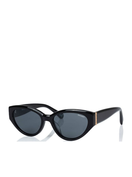 Superdry Women's Sunglasses with Black Plastic Frame and Black Lens SDS 5013 104