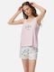 Minerva Summer Women's Pyjama Set Cotton Pink