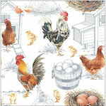 Party Napkins Chicken Farm Multicolored 33x33cm. 20pcs