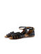 23487 Top3 Women's sandals BLACK