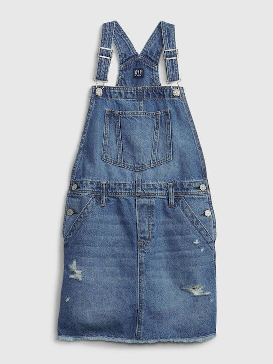Kids' Denim Overall Skirt Blue