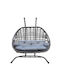 Rattan Swing Nest with Stand 2 Seats Gray L170xW90xH210cm