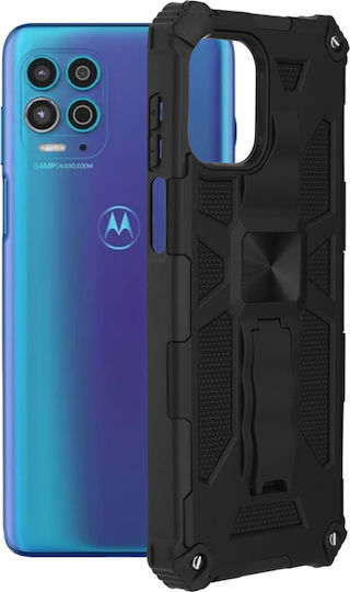 Techsuit Blazor Series Silicone / Plastic Back Cover Black (Motorola Moto G100)
