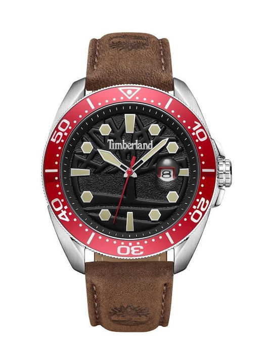 Timberland Men's Watch 44mm Battery with Brown Leather Strap