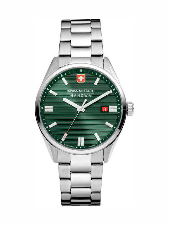 Swiss Military Hanowa Herrenuhr 40mm Batterie mit Silber rostfreiem Stahlarmband