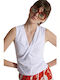 Ale - The Non Usual Casual Women's Summer Blouse Cotton Sleeveless White