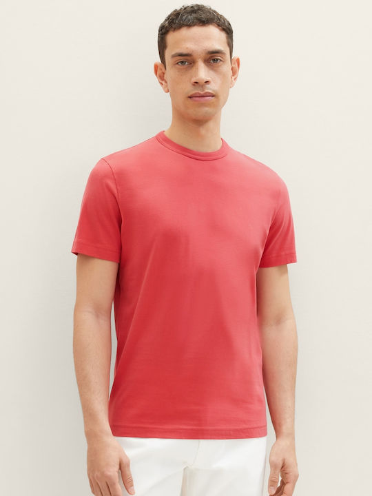 Tom Tailor Ανδρικό T-shirt Κόκκινο Μονόχρωμο