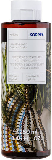 Korres Forest Cedar Αφρόλουτρο σε Gel με AHA & Άρωμα Πούδρα 250ml