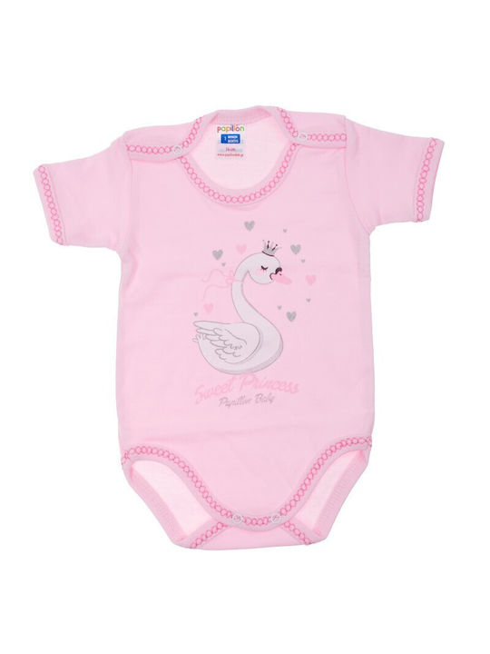 Papillon Kids Baby Bodysuit Underwear Set Short-Sleeved Pink