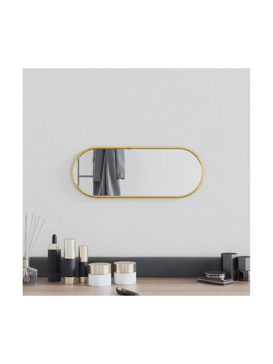 vidaXL Oval Wall Mirror Gold with Plastic Frame