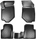 Wöller Set of Front and Rear Mats 4pcs Tray Type for Peugeot 2008 / 208 Opel Corsa / Mokka 2008+ Black