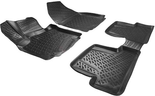 Wöller Set of Front and Rear Mats 4pcs Tray Type for Renault Captur 2013-2019 Black