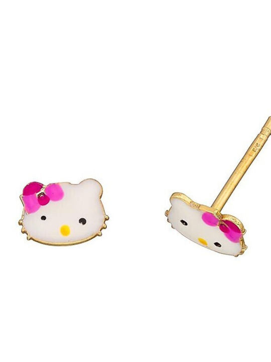 Gold earrings with hello kitty SKXR311 9 Carat