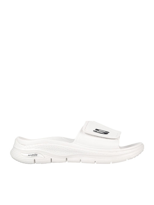 Skechers Arch Fit-Feelin Fresh Herren Slides Weiße