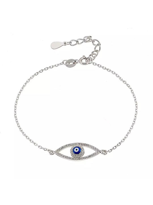 Oxzen Bracelet with design Eye made of Silver with Zircon