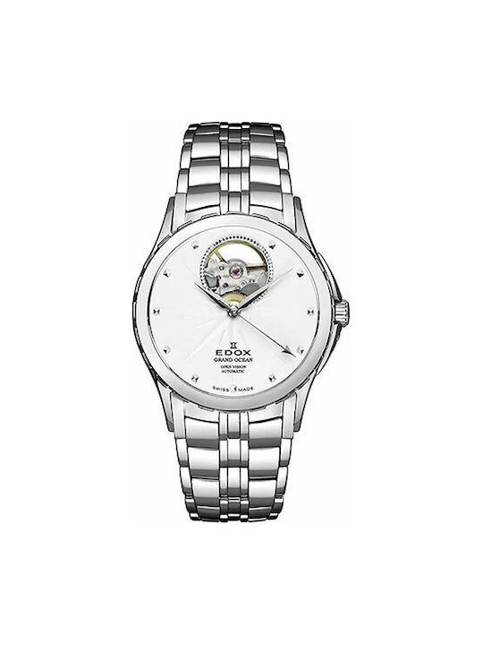 Edox Watch Automatic with Silver Metal Bracelet