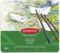 Derwent Academy Metal Castinet with 24 Watercolor Pencils