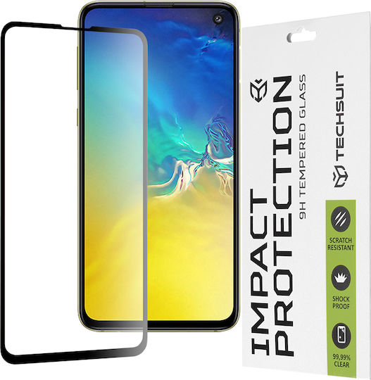 Techsuit 111D Пълно лепило Закалено стъкло за цялото лице Черен (Galaxy S10e)