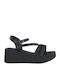 Marco Tozzi Women's Leather Ankle Strap Platforms Black