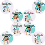 Round stickers Indian / 8pcs