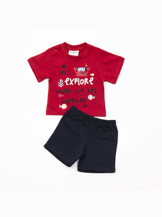 Trax Kids Set with Shorts Summer 2pcs Red