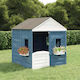 vidaXL Plastic Kids Playhouse Blue 125x120x132cm