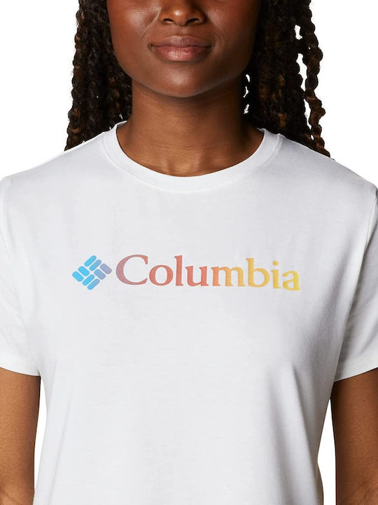 Columbia Γυναικείο T-shirt Λευκό με Στάμπα