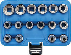 BGS Technic Căpăcei Multidenti cu Patrat de Prindere 1/2" Set 16buc 8 - 24 mm BGS Technic Căpăcei Multidenti cu Patrat de Prindere 1/2" Set 16buc 8 - 24 mm