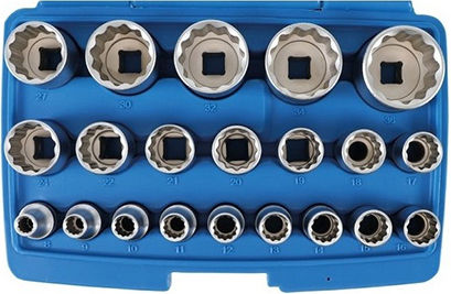 BGS Technic Καρυδάκια Πολύσφηνα με Καρέ Υποδοχής 1/2" Σετ 8 - 36mm 21τμχ