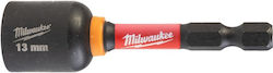 Milwaukee Shockwave Μαγνητικό Καρυδάκι Εξάγωνο με Καρέ Υποδοχής HEX Milwaukee Shockwave Μαγνητικό Καρυδάκι Εξάγωνο με Καρέ Υποδοχής HEX