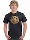 Golden Lion Head blouse black