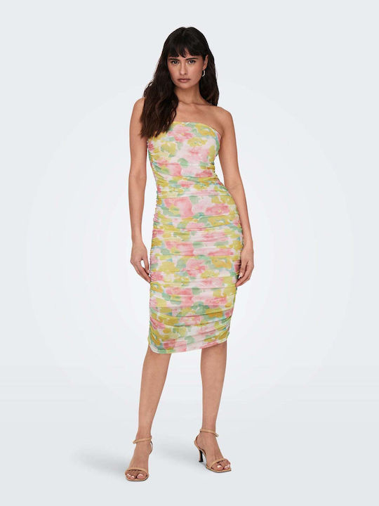 Only Paris Rochie De Vară Midi Drapată Coral Blush