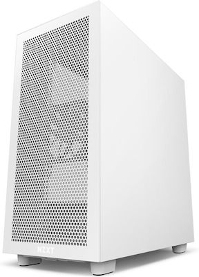 NZXT H7 Flow RGB Gaming Midi Tower Computer Case with Window Panel White