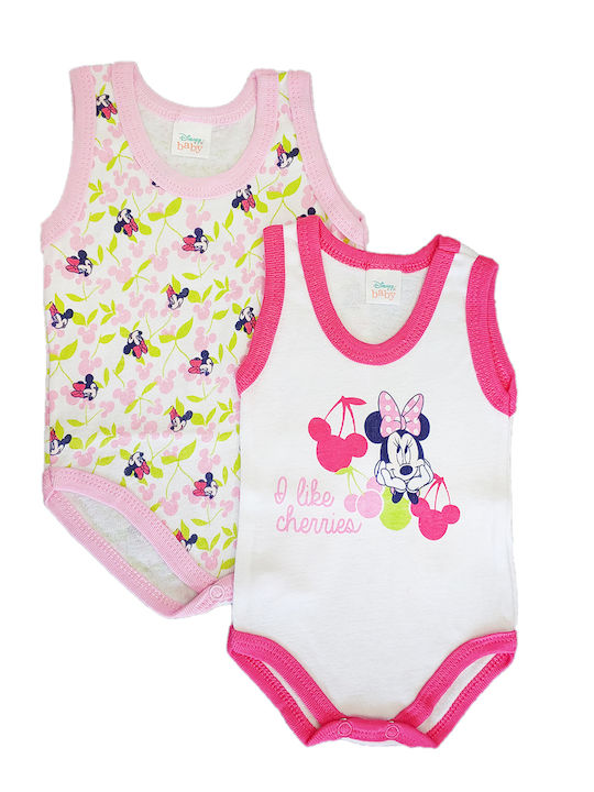 Disney Baby Minnie Mouse Set 2tlg. Baby-Overall Ellepi Weiß-Fuchsia - Weiß