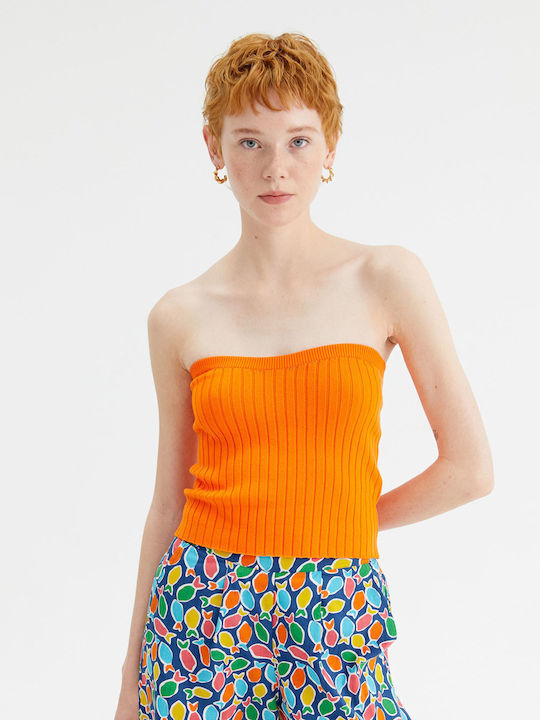 Women's Blouse Strapless Orange
