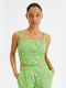 Compania Fantastica Women's Summer Crop Top Sleeveless Green