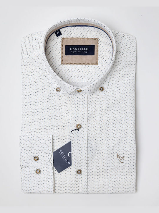 White shirt with micro pattern, CASTELO