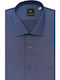 Retro printed slim fit shirt Mauro Boano Blue COTTON SEMI REX MONOCHROME ALL DAY