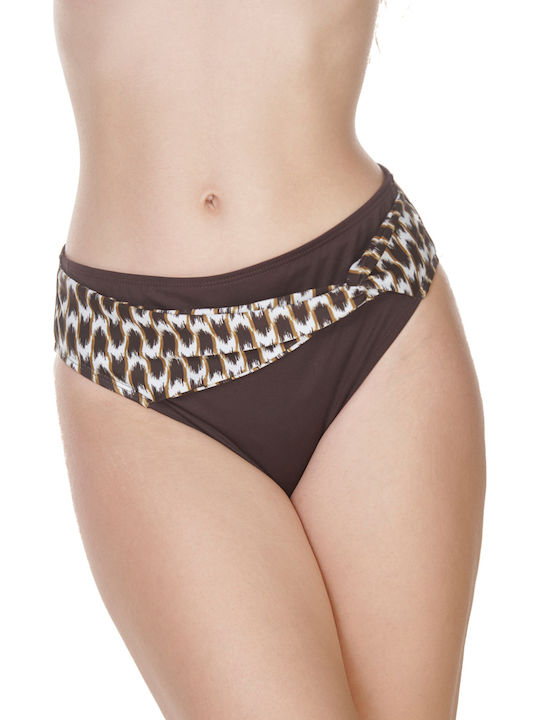 Bikini Slip Hohe Taille Braun