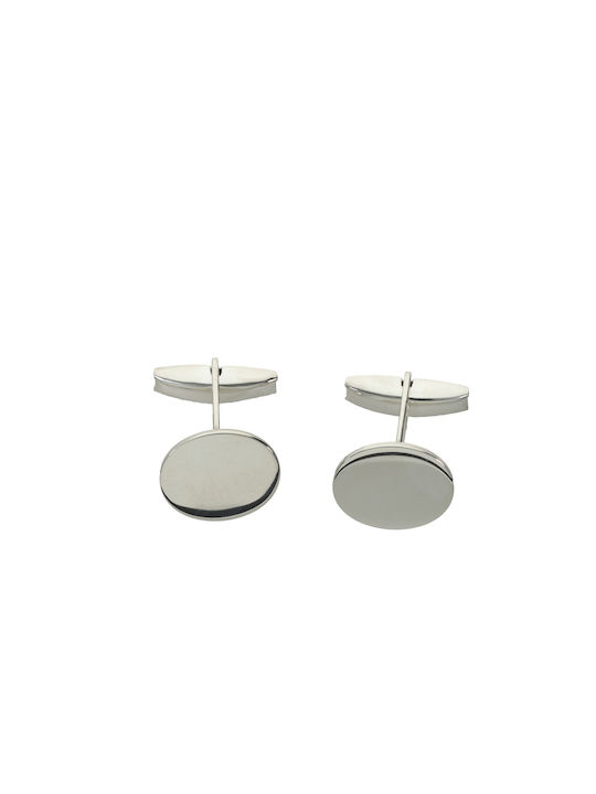 925° Silver Oval Flat Cufflinks with the option of engraving for an additional charge