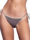 Bikini Slip με Κορδονάκια Καφέ