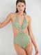 One-Piece Swimsuit with Cutouts Green